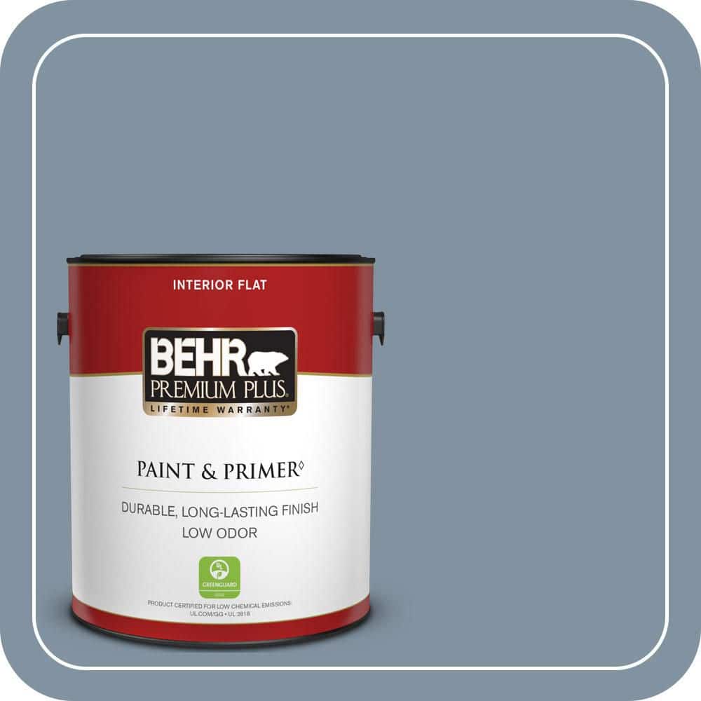 BEHR PREMIUM PLUS 1 gal. #PPU14-06 Coastal Vista Flat Low Odor Interior Paint & Primer (1)