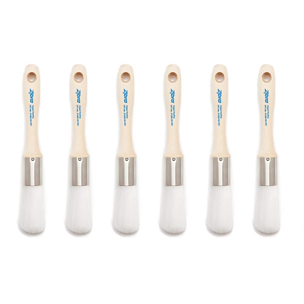 Zibra 1 in Round Detail Stubby Handle Brush (6/Pack)