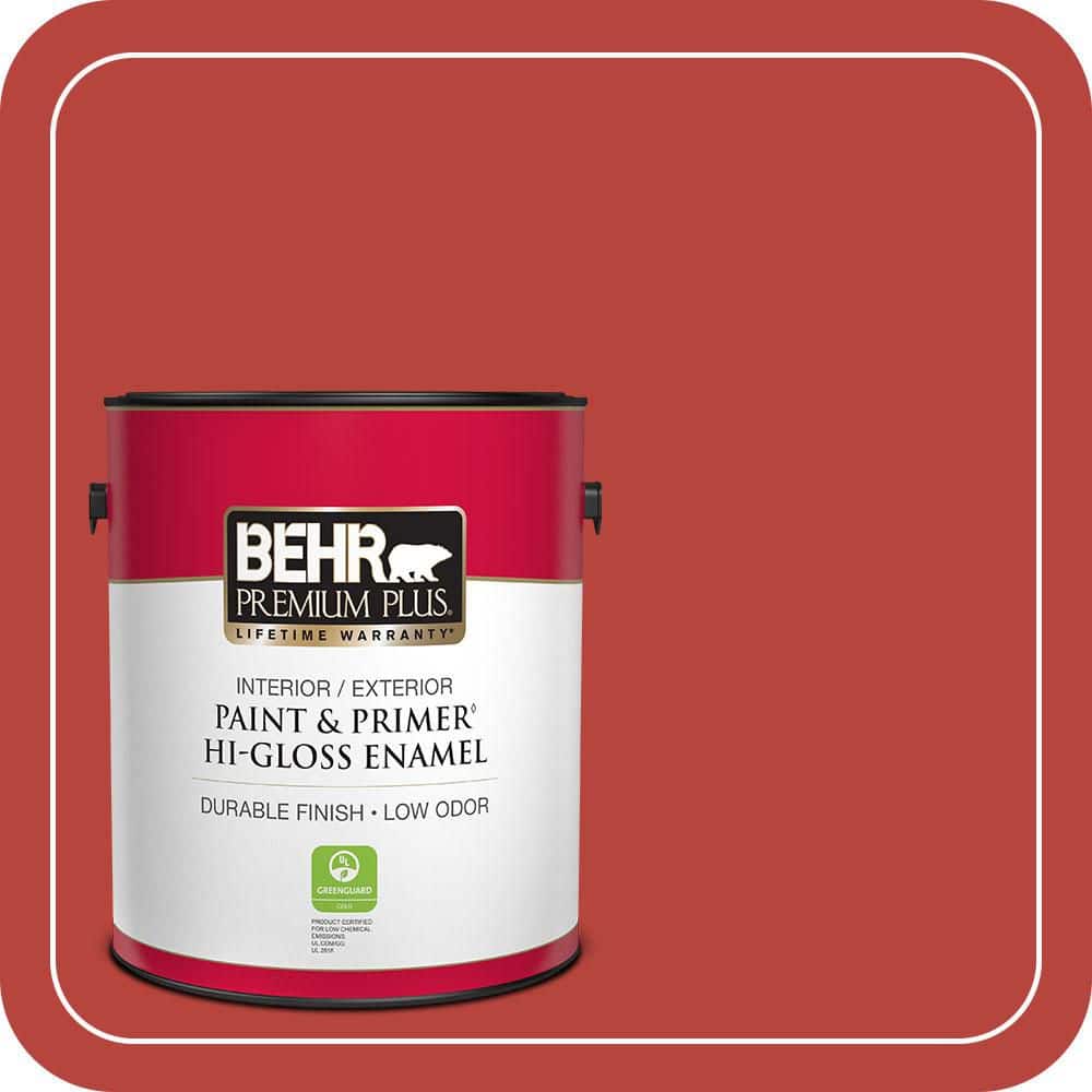 BEHR PREMIUM PLUS 1 gal. #P160-7 Stiletto Love Hi-Gloss Enamel Interior/Exterior Paint & Primer