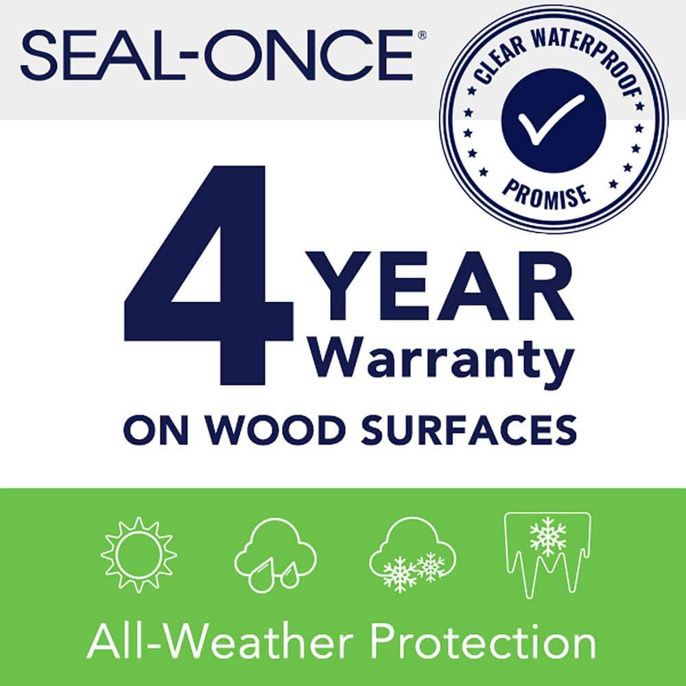 SEAL-ONCE 1 gal. Clear Water-Based Waterproofing Exterior Wood Sealer (3)
