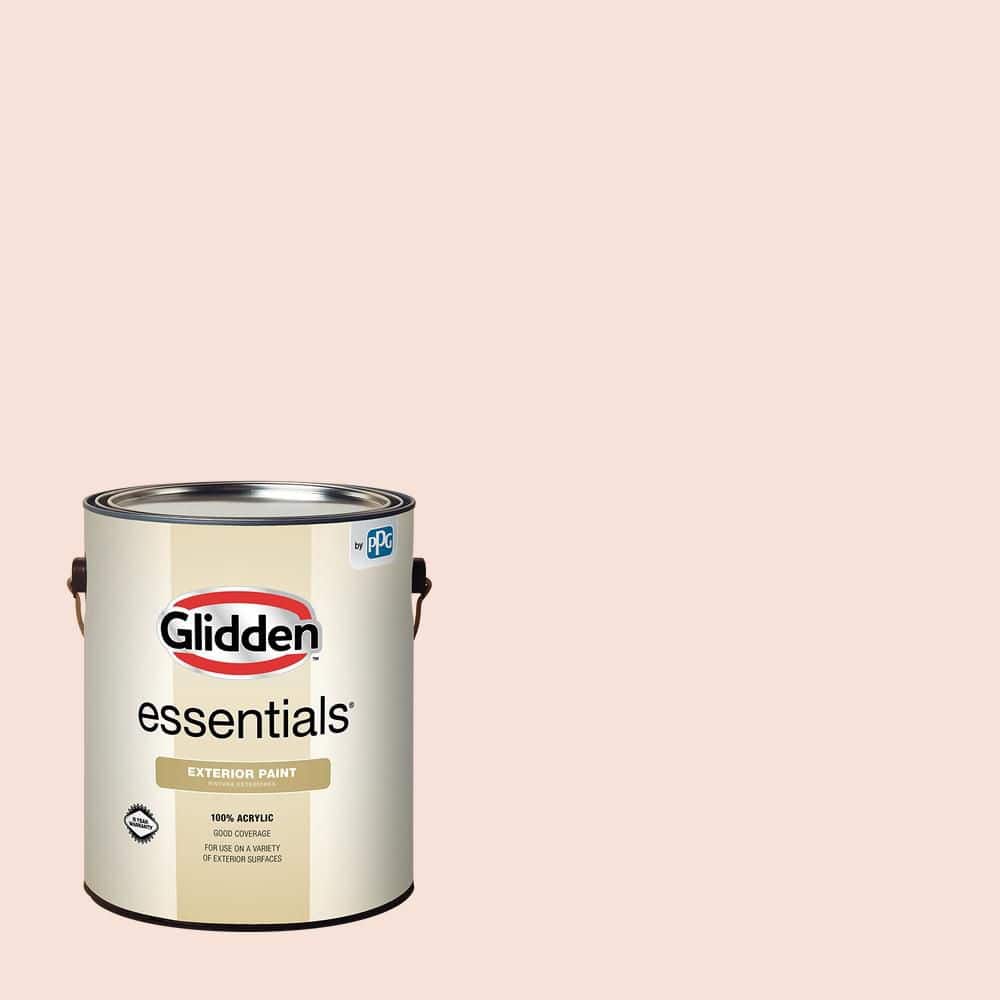 Glidden Essentials 1 gal. PPG1193-2 Flamingo Peach Satin Exterior Paint