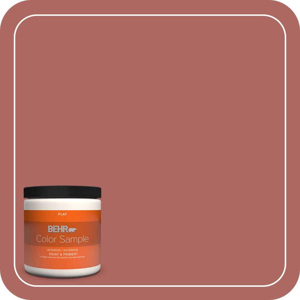 BEHR PREMIUM PLUS 8 oz. #PPU2-13 Colonial Brick Flat Interior/Exterior Paint & Primer Color Sample