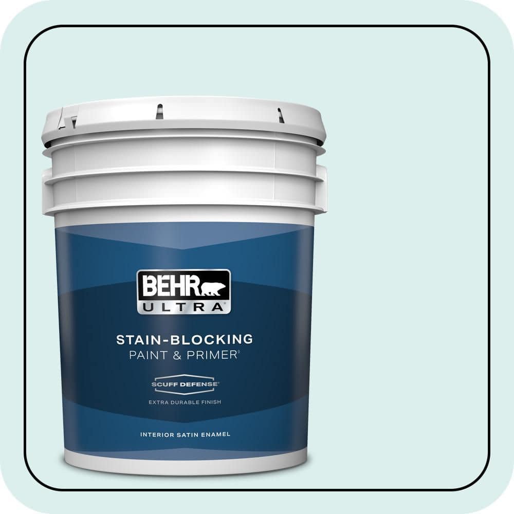 BEHR ULTRA 5 gal. #520C-1 Spring Rain Extra Durable Satin Enamel Interior Paint & Primer