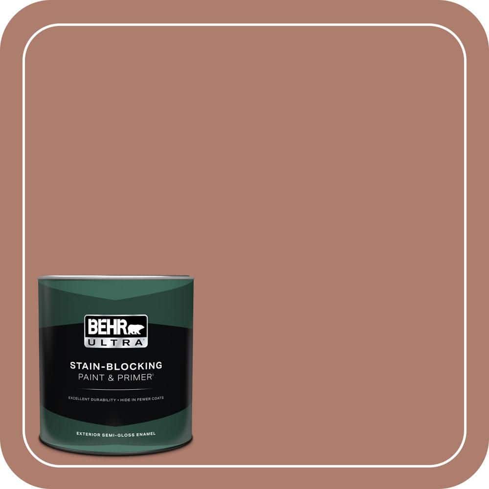 BEHR ULTRA 1 qt. #PPU2-11 Mars Red Semi-Gloss Enamel Exterior Paint & Primer