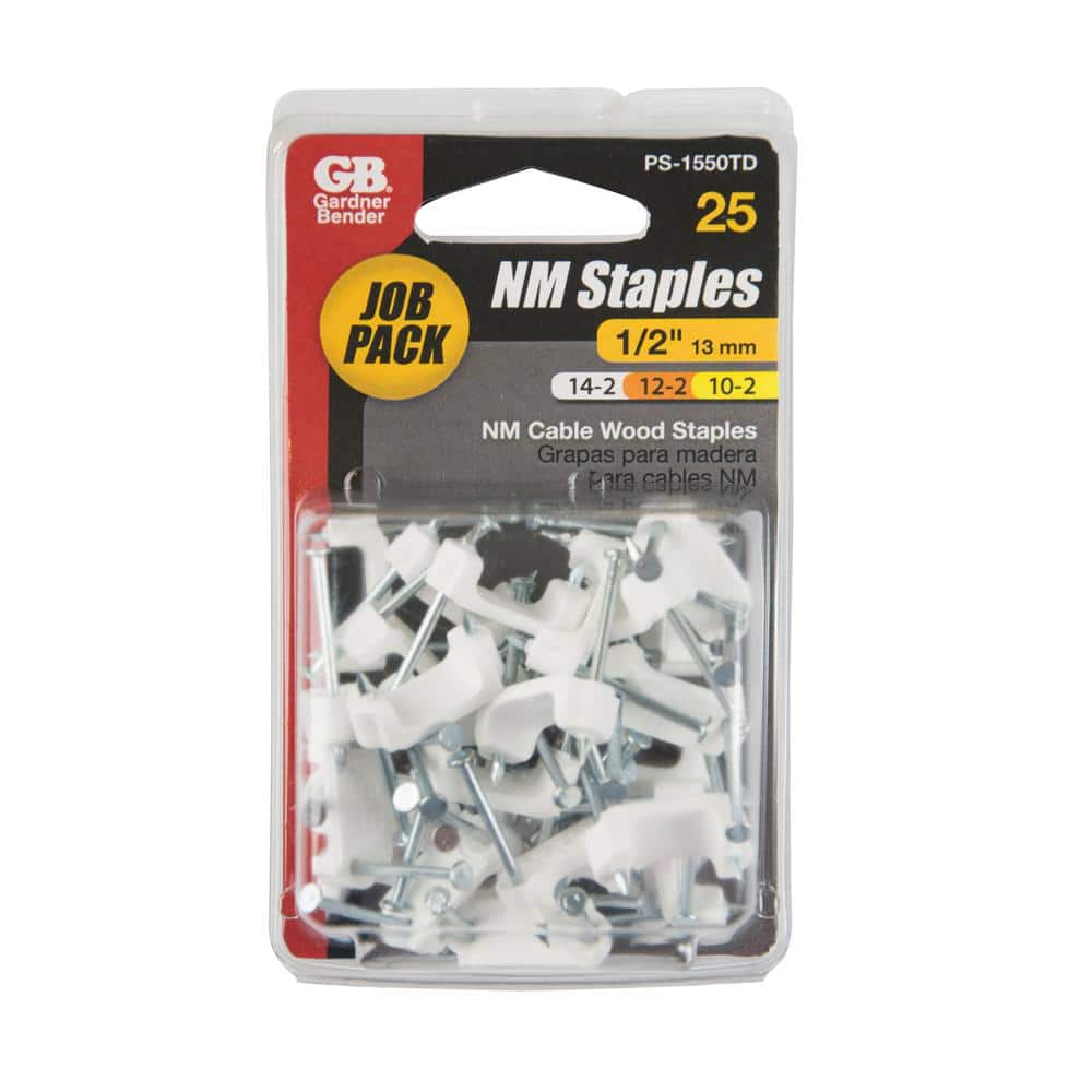 Gardner Bender 1/2 in. Plastic Staple, White (25-Pack) (3)