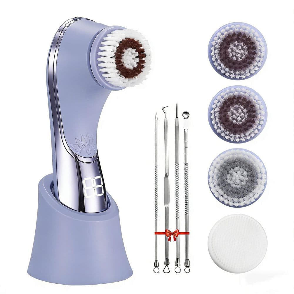 Wudkey 1-Piece Bathroom Accessory Set in Purple, Electric Spin Cleanser Device for Exfoliating, Massaging, and Deep Cleansing (1)