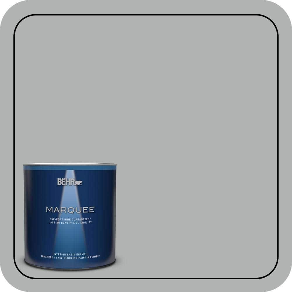 BEHR MARQUEE 1 qt. #PPU26-08 Silverstone Satin Enamel Interior Paint & Primer