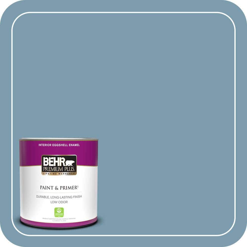 BEHR PREMIUM PLUS 1 qt. #550F-4 Cool Dusk Eggshell Enamel Low Odor Interior Paint & Primer (1)