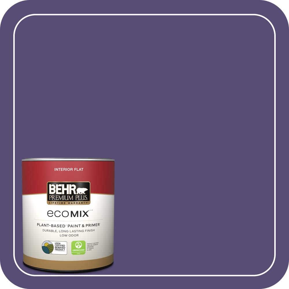 BEHR PREMIUM PLUS 1 qt. #MQ5-42 Perpetual Purple Flat EcoMix Plant-Based Interior Paint & Primer (1)