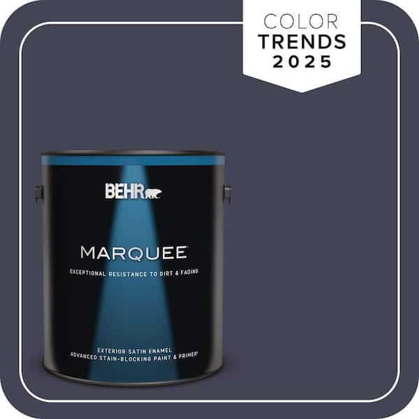 BEHR MARQUEE 1 gal. #PPU15-19 Black Sapphire Satin Enamel Exterior Paint & Primer (2)