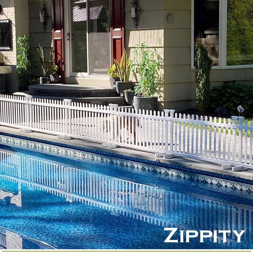 Zippity Outdoor Products Portable Puppy 2 ft. x 4 ft. White Vinyl Fence Panel Kit (2 Pack) (2)