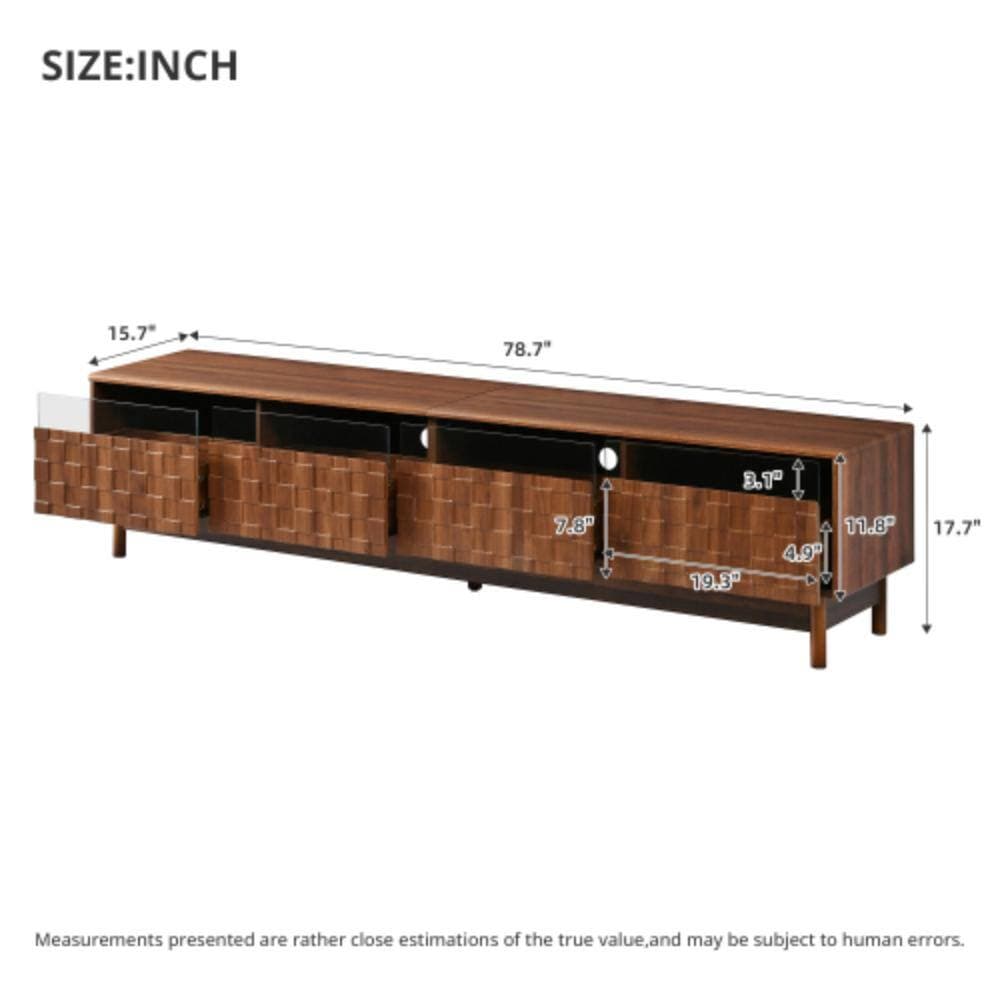 Unbranded 78.7 in. W x 15.7 in. D x 17.7 in. H Bathroom Brown Linen Cabinet (2)