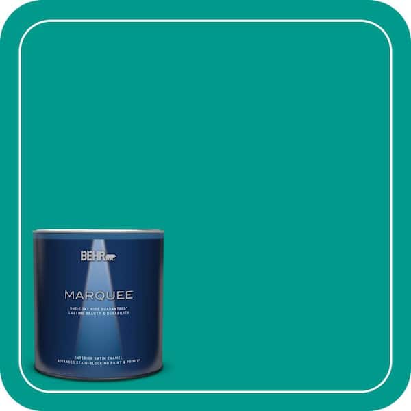 BEHR MARQUEE 1 qt. #MQ4-19 Plumage One-Coat Hide Satin Enamel Interior Paint & Primer (2)