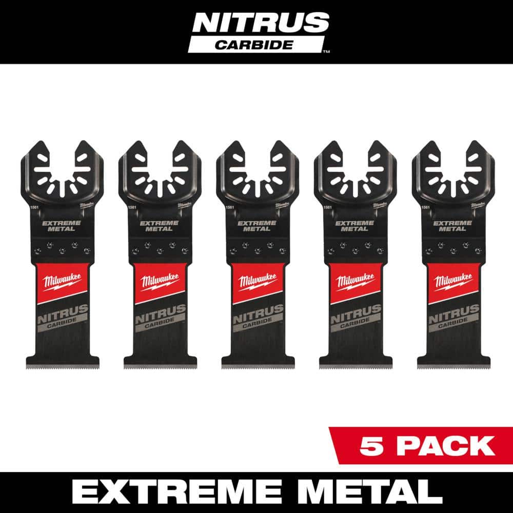 Milwaukee 1-3/8 in. Nitrus Carbide Universal Fit Extreme Metal Cutting Oscillating Multi-Tool Blade (5-Pack)