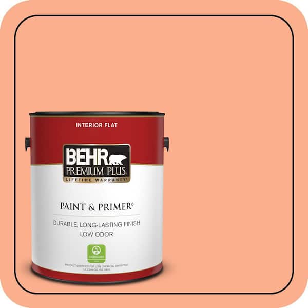 BEHR PREMIUM PLUS #220B-4 Orange Grove Enamel Low Odor & Primer (2)