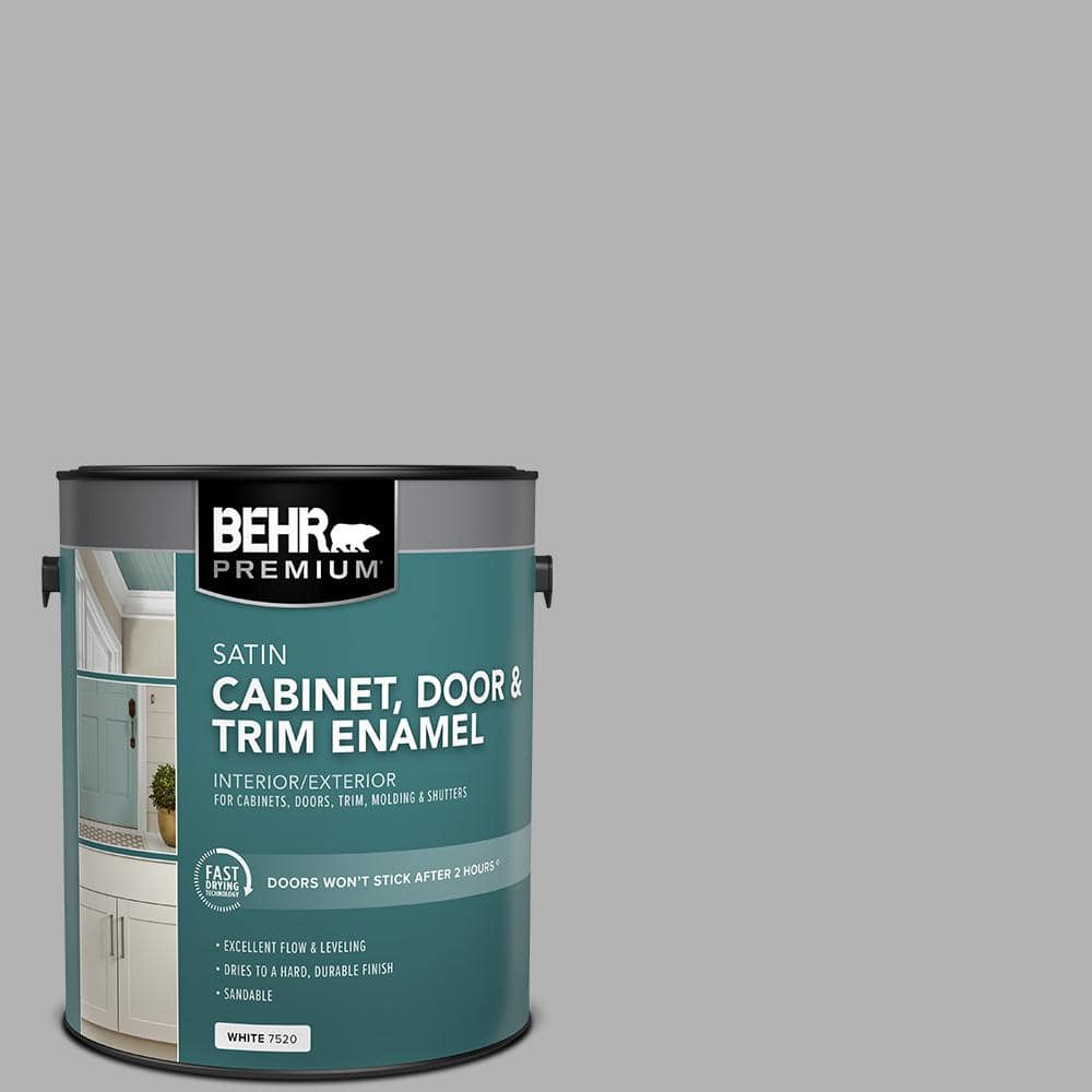 BEHR PREMIUM 1 gal. #770E-3 Pewter Mug Satin Enamel Interior/Exterior Cabinet, Door & Trim Paint (1)