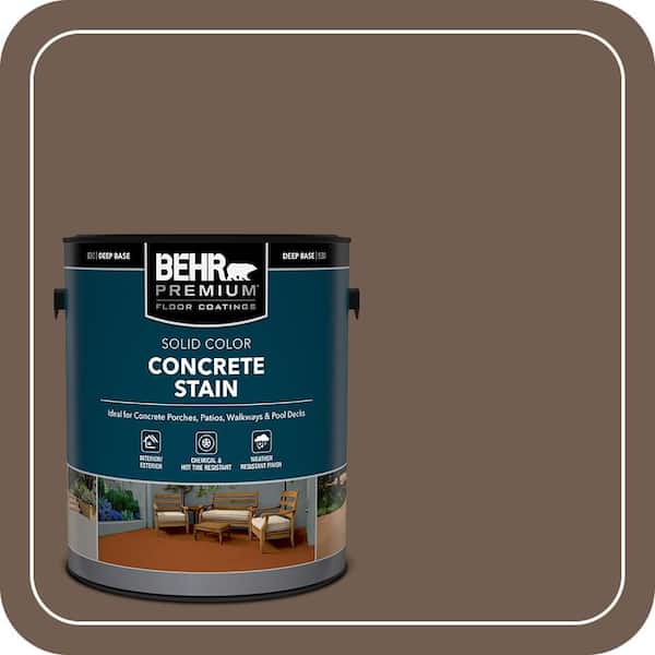 BEHR PREMIUM 1 gal. #PFC-35 Rich Brown Solid Color Flat Interior/Exterior Concrete Stain (2)
