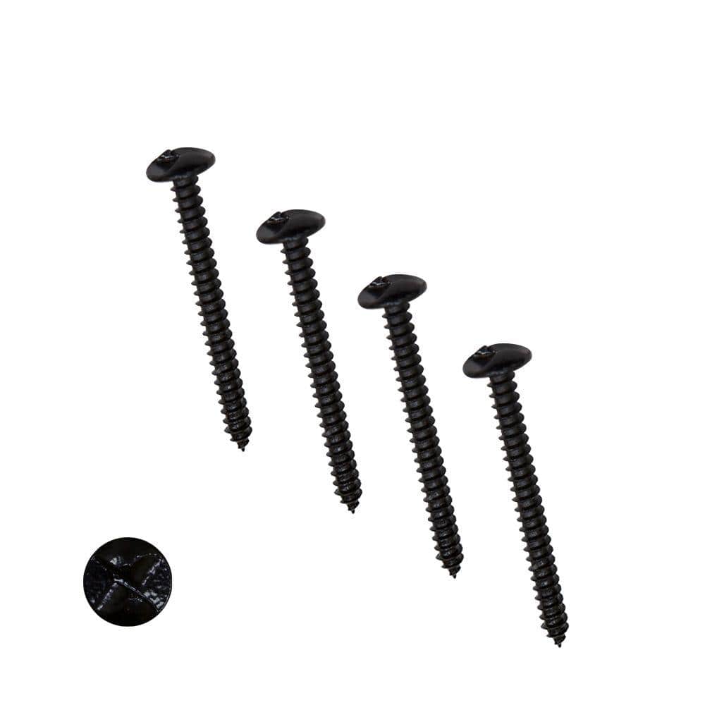 Unique Home Designs 3 in. Black One-Way Screws (4-Pack)