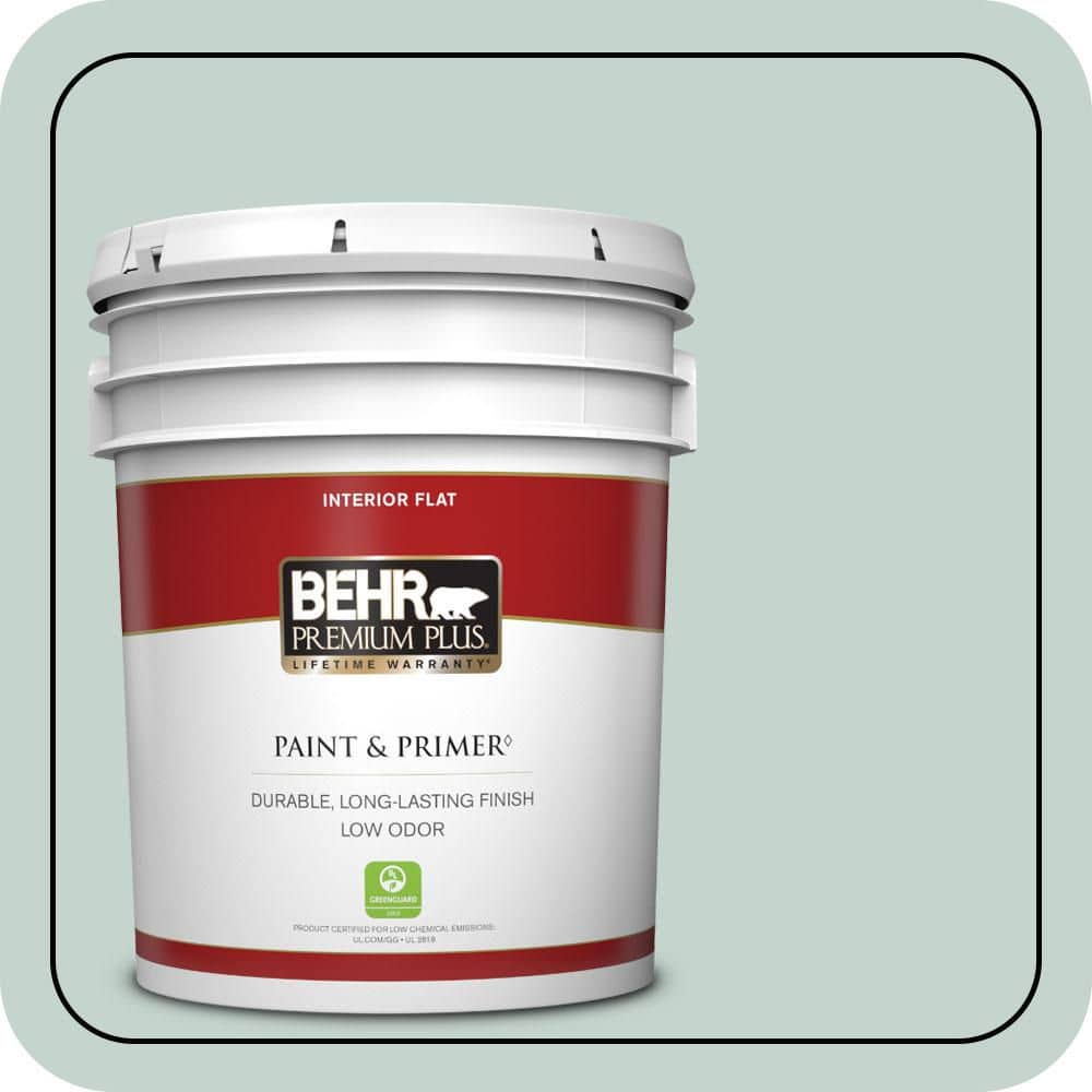 BEHR PREMIUM PLUS 5 gal. #N430-2 Natures Reflection Flat Low Odor Interior Paint & Primer