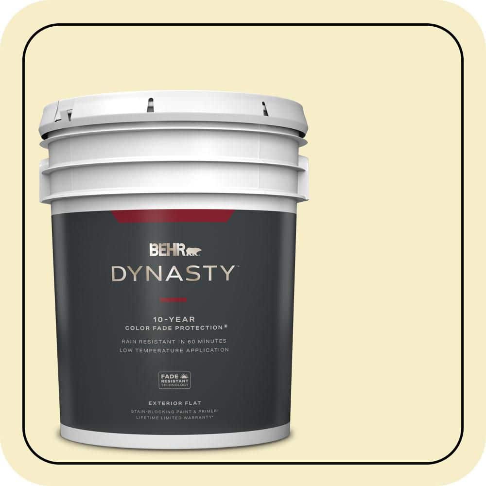 BEHR DYNASTY 5 gal. #P330-1 Tart Gelato Flat Exterior Stain-Blocking Paint & Primer