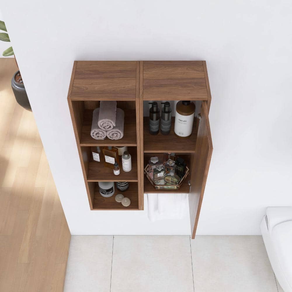 UPIKER 24 Inch Wall-Mounted Side Cabinet and Storage Shelves Combo, Soft Closing Door (3)