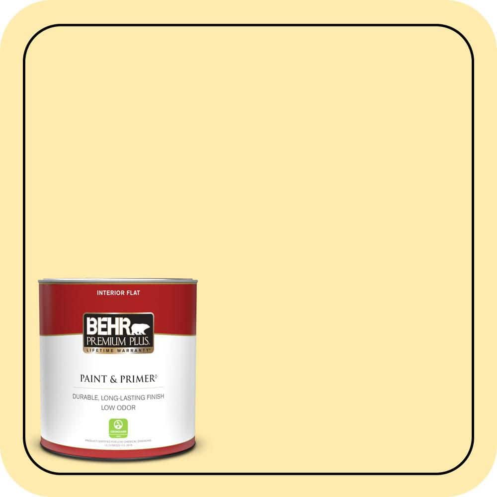 BEHR PREMIUM PLUS #370A-2 Pale Daffodil Enamel Interior/Exterior Paint & Primer Color Sample (1)