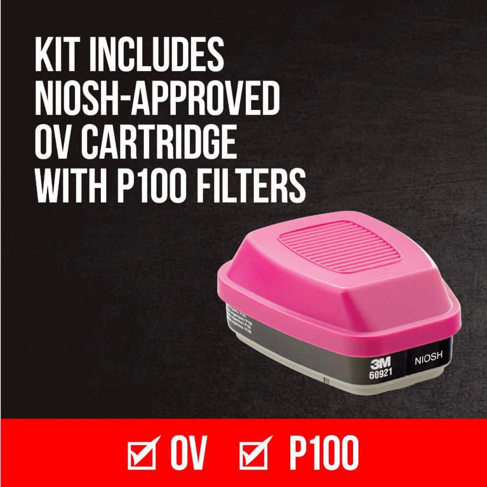 3M OV/P100 Odor Particulate Multi-Purpose Reusable Respirator, (Case of) (4)