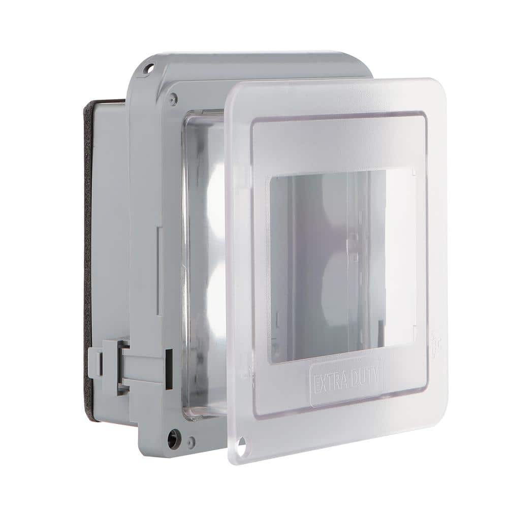 Commercial Electric 2-Gang Extra Duty Non-Metallic Low Profile While-In-Use Weatherproof Horizontal/Vertical Receptacle Cover, Clear (3)