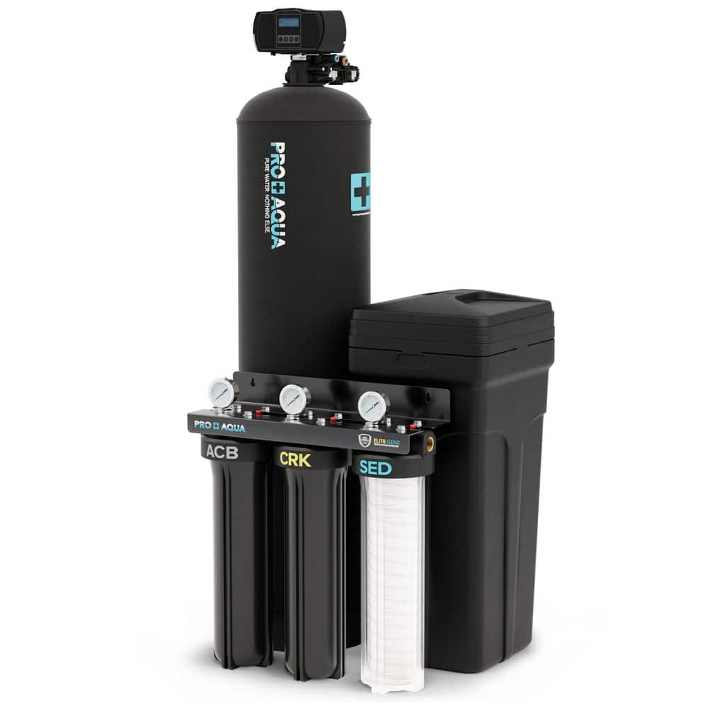 PRO+AQUA PRO-E-S80E Elite 80,000 Grain Water Softener and Whole House Well Water Filtration System