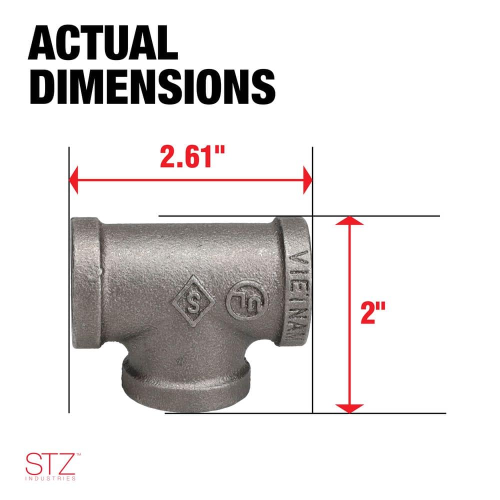 STZ 3/4 in. FIP Black Iron Tee (10-Pack) (2)