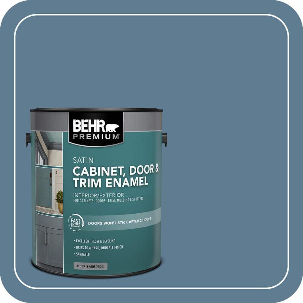 BEHR PREMIUM 1 gal. #MS-78 Bleached Denim Satin Enamel Interior/Exterior Cabinet, Door & Trim Paint (1)
