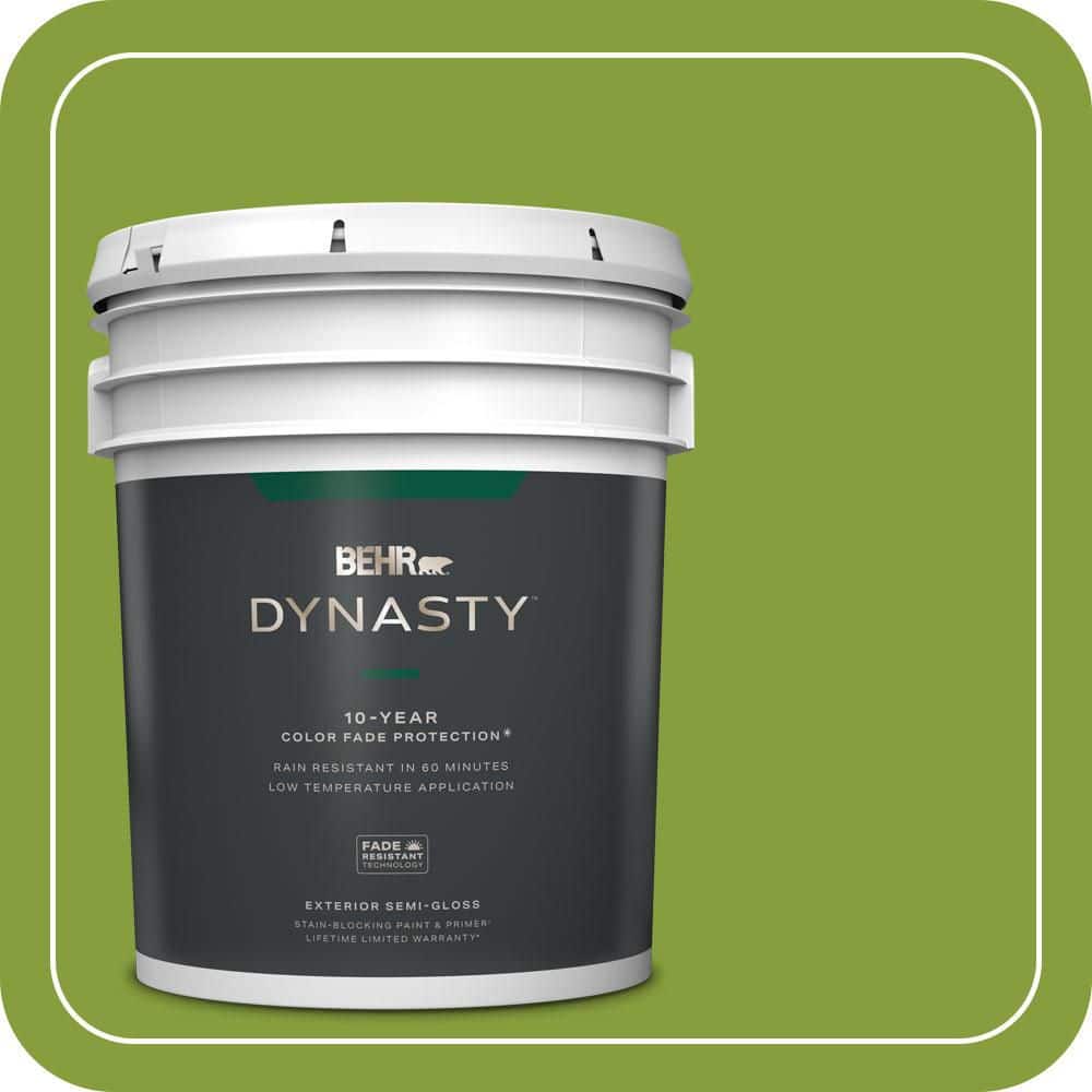BEHR DYNASTY 5 gal. #T14-18 New Shoot Semi-Gloss Exterior Stain-Blocking Paint & Primer