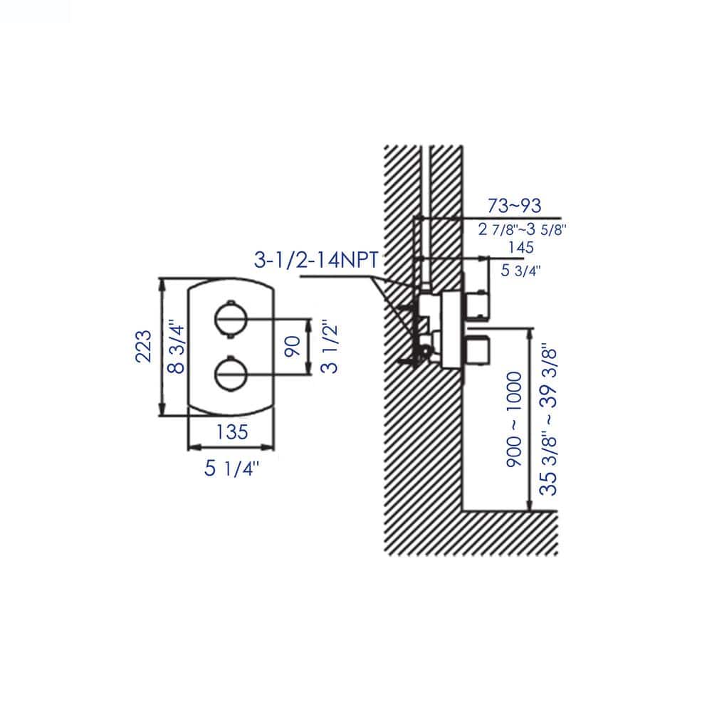 ALFI BRAND Thermostatic 2-Handle Shower Mixer with Temperature Control and Diverter in Polished Chrome (3)