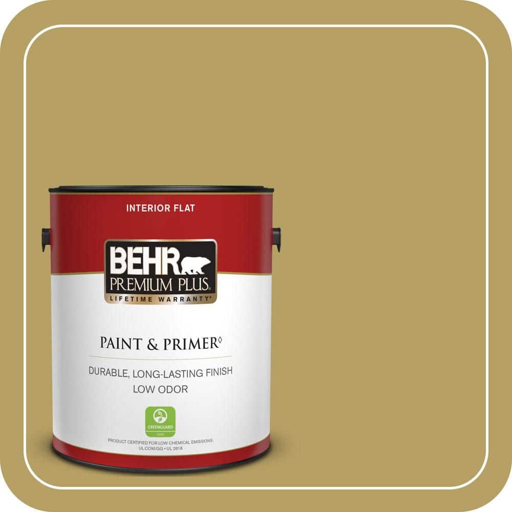 BEHR PREMIUM PLUS 1 gal. #PPU6-19 Chameleon Flat Low Odor Interior Paint & Primer (1)