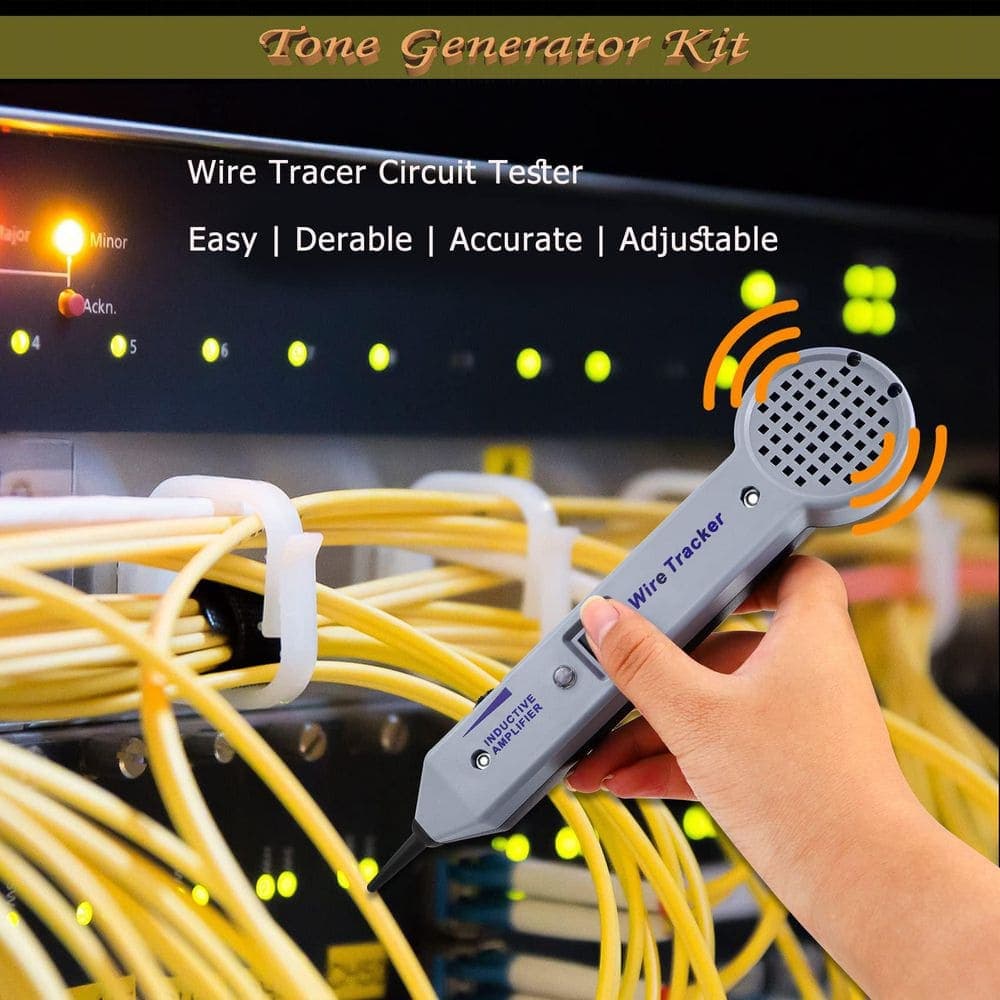 OBJLGEV 200EP High Accuracy Cable Wire Tracer Circuit, Tone Tracing Probe Kit, Line Finder Toner Inductive Amplifier Generator (3)