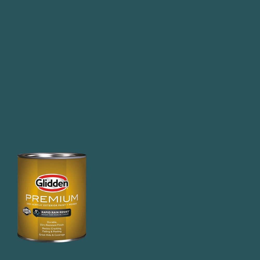 Glidden Premium 1 qt. PPG1148-7 Deep Emerald Satin Exterior Latex Paint (1)