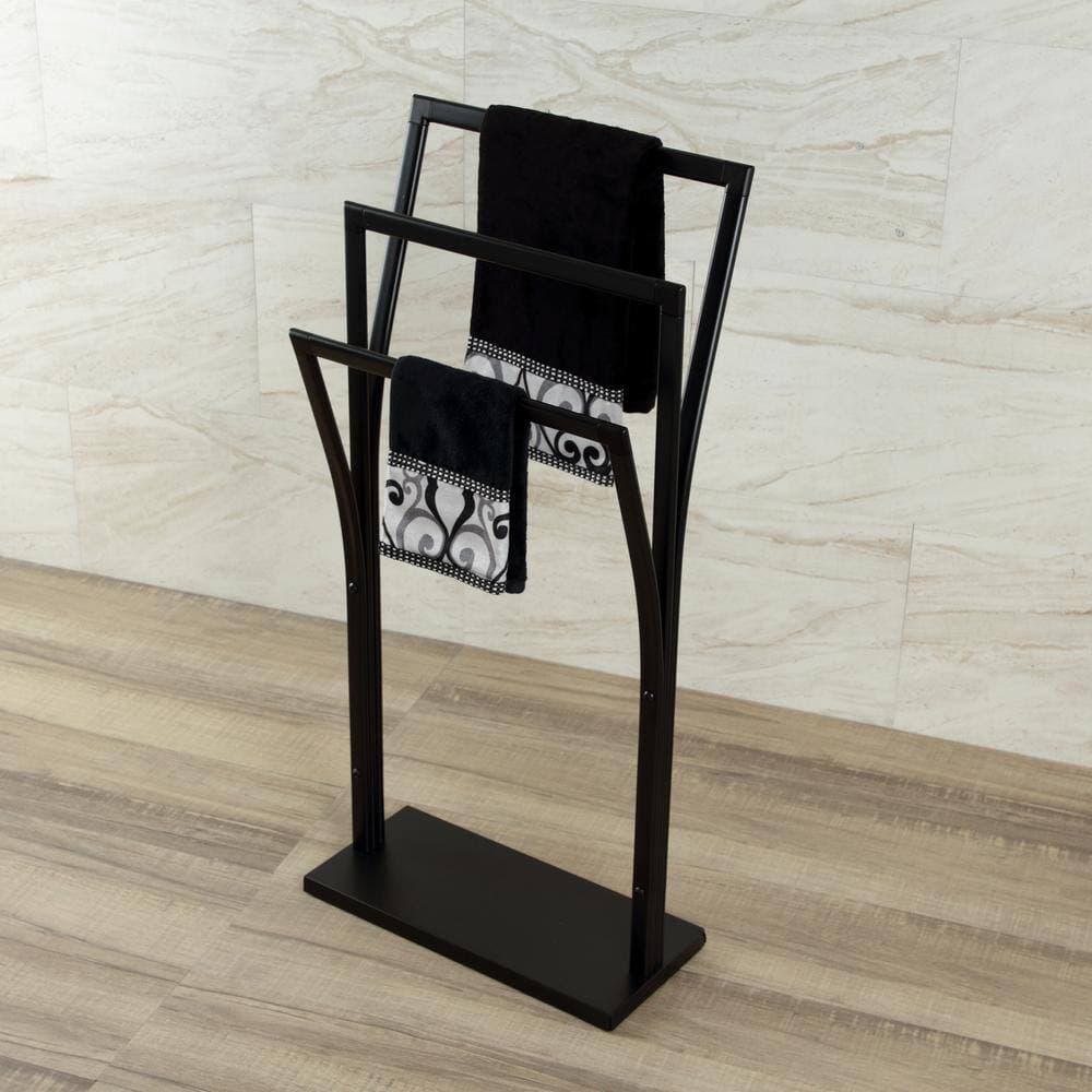 Kingston Brass Edenscape 3-Bar Freestanding Towel Rack in Matte Black (3)