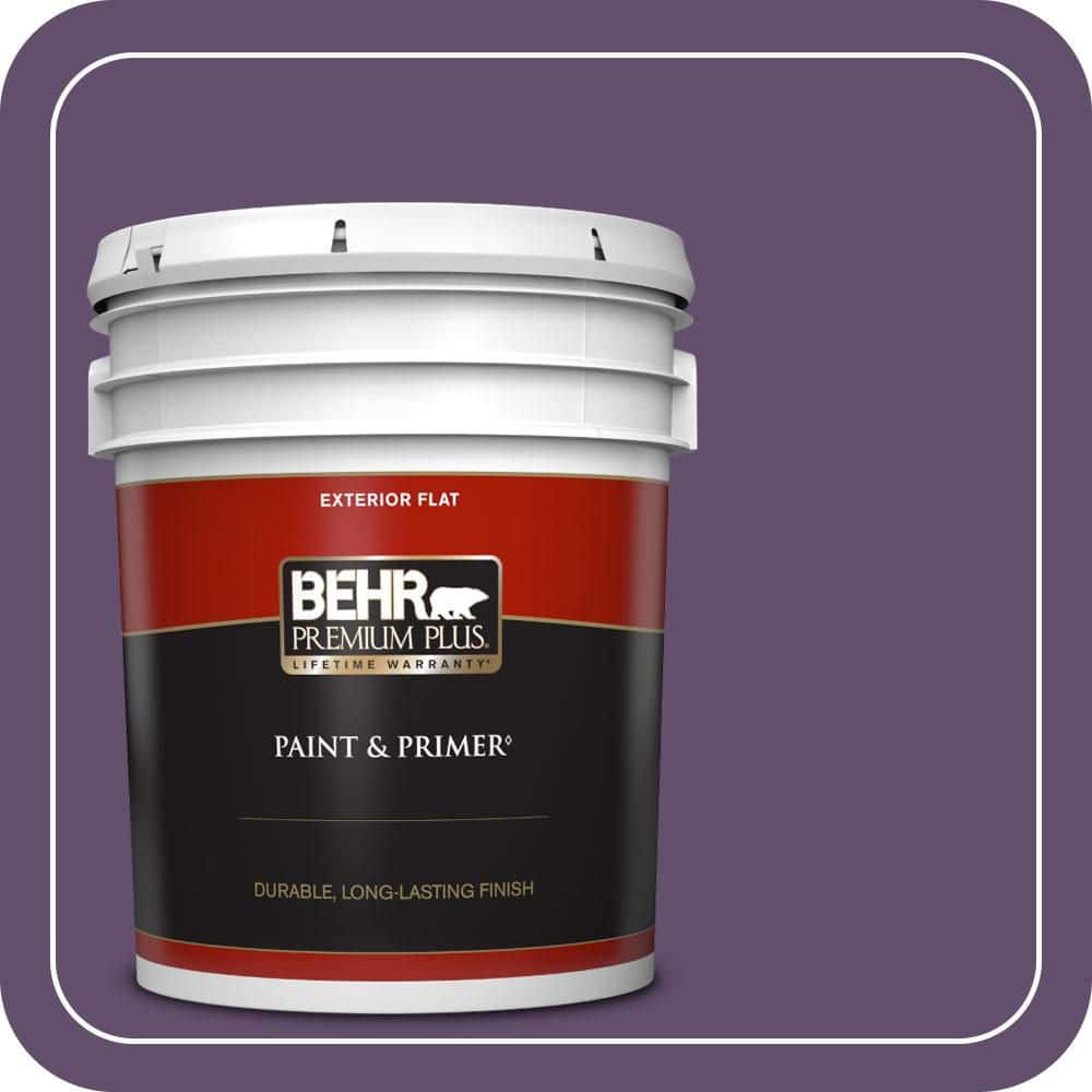 BEHR PREMIUM PLUS 5 gal. #660D-7 Blackberry Farm Flat Exterior Paint & Primer