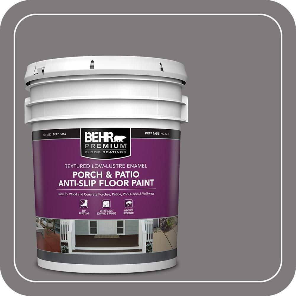 BEHR PREMIUM 5 gal. #BXC-58 Stormy Gray Textured Low-Lustre Enamel Interior/Exterior Porch and Patio Anti-Slip Floor Paint