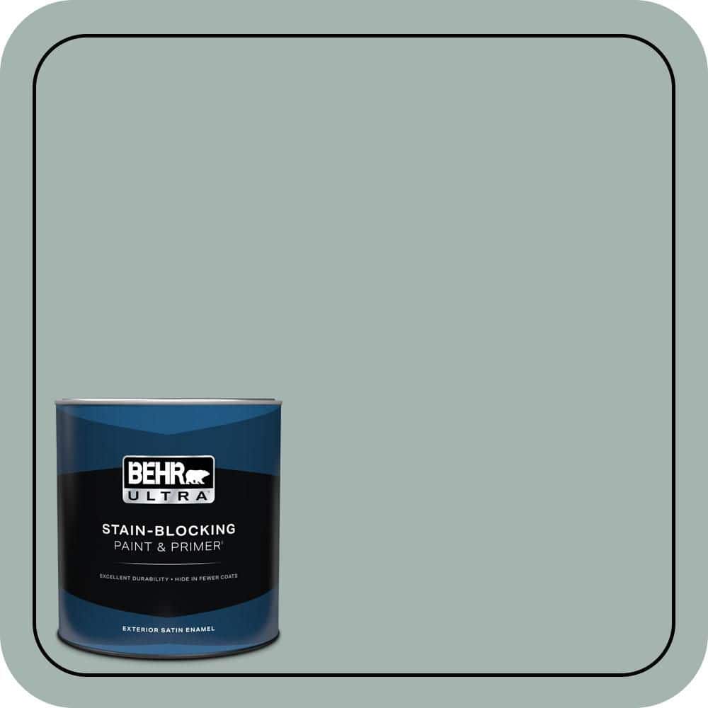 BEHR ULTRA 1 qt. #PPU12-09 Frozen Pond Satin Enamel Exterior Paint & Primer