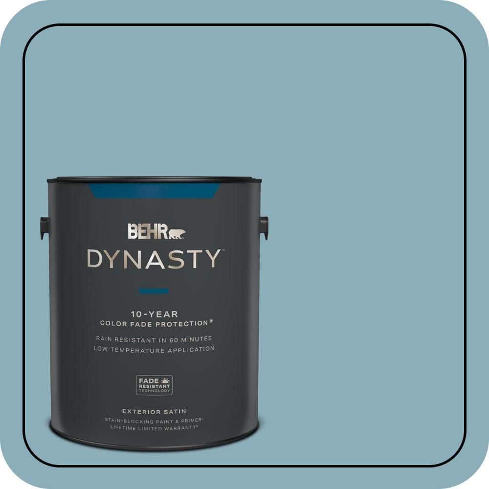 BEHR DYNASTY 1 gal. #QE-51 Atmosphere Satin Enamel Exterior Stain-Blocking Paint & Primer