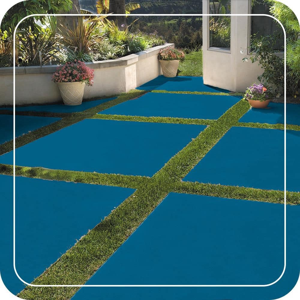BEHR PREMIUM 1 gal. #OSHA-1 OSHA SAFETY BLUE Solid Color Flat Interior/Exterior Concrete Stain (4)