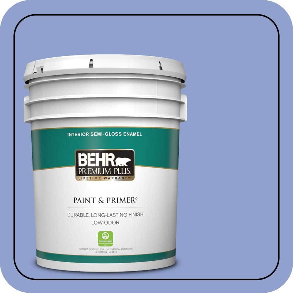 BEHR PREMIUM PLUS 5 gal. #600B-4 Pageant Song Semi-Gloss Enamel Low Odor Interior Paint & Primer