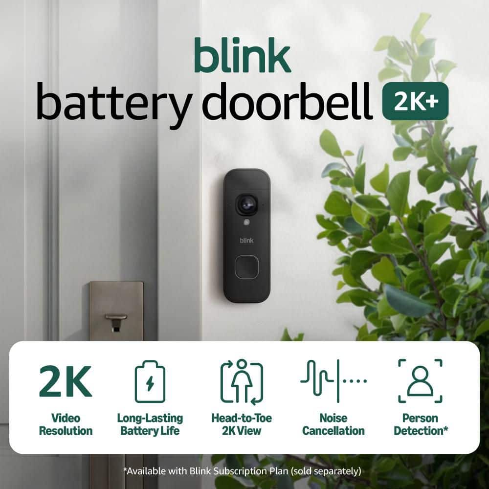 Blink Doorbell 2K Plus Sync Module Core Included Wireless Video Doorbell,2K Resolution,Enhanced Audio (2)