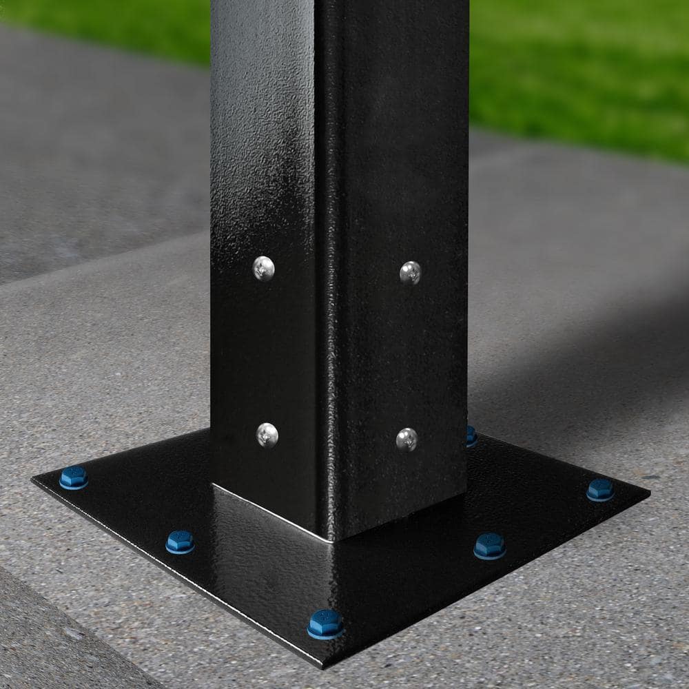 Mail Boss Galvanized Steel Surface Mount Baseplate, Black (3)