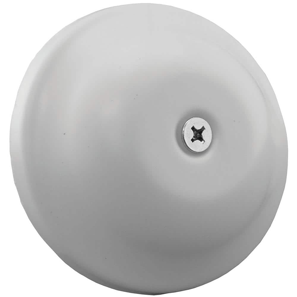 JONES STEPHENS 4-1/4 in. High Impact Plastic Cleanout Cover Plate in White Finish Bell Design with Screw (1)