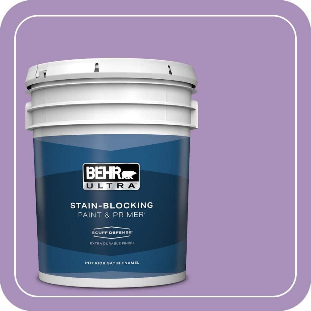 BEHR ULTRA 5 gal. #650B-5 Garden Pansy Extra Durable Satin Enamel Interior Paint & Primer