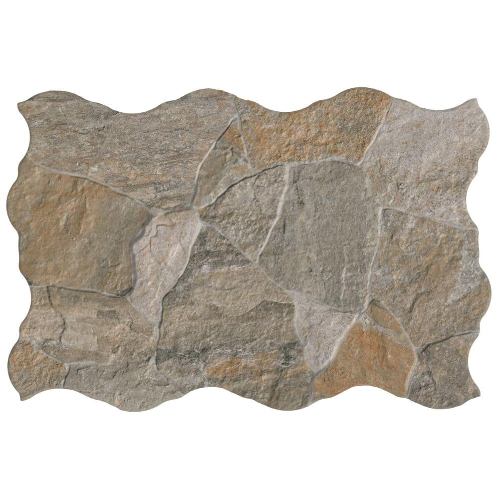 MSI Neptune Gold 17 in. x 26 in. Matte Porcelain Flagstone Look Floor and Wall Tile (3.06 sq. ft./Each) (2)