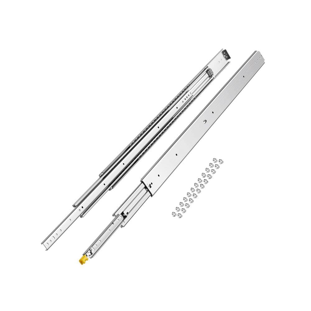 VEVOR Set of 2 Locking Drawer Slides 16-60 in. Side Mount, 500 lbs. Capacity, Ball Bearing Side Mount Drawer Slide Rail (1)