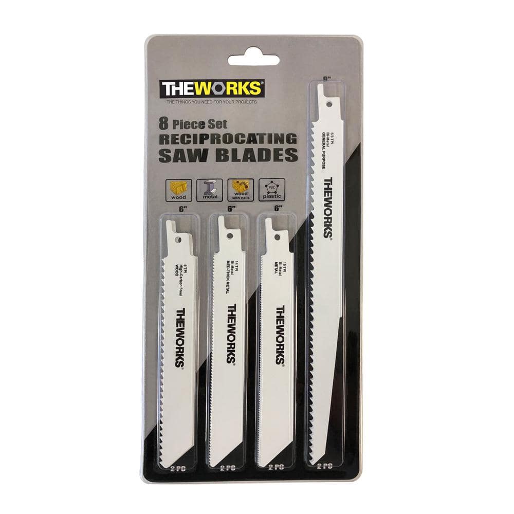 THEWORKS All-Purpose Reciprocating Saw Blade Set (8-Piece)
